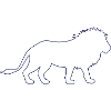 Line lion in midnight blue