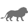 Löwen-Silhouette im Grafikkunst-Stil