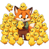 Fuchs mit Kükenfreuden