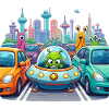 Aliens in city traffic