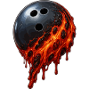Boule de bowling en lave