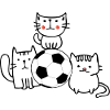 Katzen mit Fußball