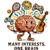 Many interests, one brain