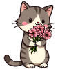 Chat aux fleurs