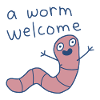 Friendly Worm Begrüßungsillustration