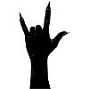 Rockhand silhouette with horns