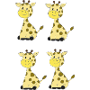 Cheerful Four Giraffes Pattern