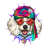 Psychedelisches Welpen-Friedensbandana