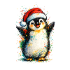 fröhlicher Weihnachts-Pinguin