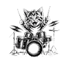 Funny Drum Cat Cute Drum