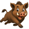 Running wild boar