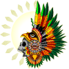 Crâne de guerrier aztèque aigle
