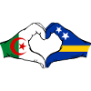 Algeria Curacao Flag Hands Heart Shape