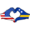 USA Curaçao Flag Hands Heart Shape