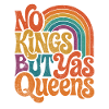 No Kings But Queens Retro Rainbow