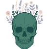 Skull Skull Botany Flowers Blossoms Mystical