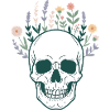Skull Skull Botany Flowers Blossoms Mystical