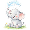 Pastel Elephant Water Feature