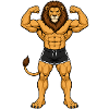 Löwe als Bodybuilder
