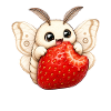 Cute Moth Cartoon Strawberry Summer Design