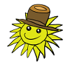 Niedliche fröhliche Sonne Sonnenhut