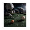 Billard-Physik-Alien-Nerd-Billardspieler