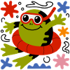 Cartoon Frog Diver