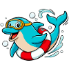Lustiger Delfin mit Taucherbrille