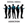Media Addiction Silhouettes Neon