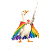 Rainbow Goose with Sword