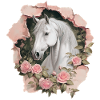 Horse with roses
