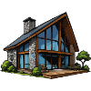 Glasfront Holzhaus Chalet