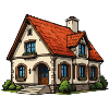Charming Country House Cartoon