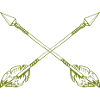 Crossing spears with feathers