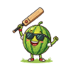 Funny Watermelon Cricket Sixer Summer
