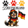 Deutschland Hund mit Flagge Pfoten