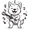 Music-loving dog with guitar