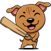 Cute Baseball Dog Cartoon Puppy