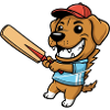 Funny Cricket Playing Dog