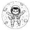 Astronaute chat dans l’espace