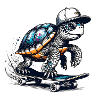Techno Skater Schildkröte