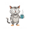 Grimmige Kaffee-Katze