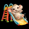 Elifantenbaby auf dem Spielplatz