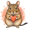 Degu Holding Heart