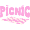 Pink checkerboard pastel picnic