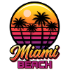 Miami Beach Sunset with Palm Trees