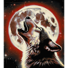Wolf howls at the Full Moon