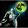 Wolf howls at the Full Moon