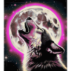 Wolf howls at the Full Moon