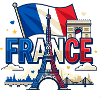 France Eiffel Tower T-Shirt - Monuments Paris